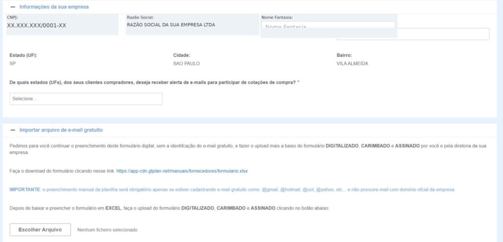 Informações da Empresa — Dados preenchidos automaticamente via CNPJ